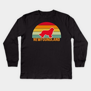 Newfoundland Vintage Silhouette Kids Long Sleeve T-Shirt